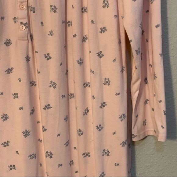 Croft & Barrow Pink NWOT Flannel Nightgown Women’s M Lace Trim Long Sleeve Maxi. - Picture 5 of 13